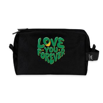 Love You Forever Herz Design - Recycelte Kulturtasche - Schwarz - Vorne