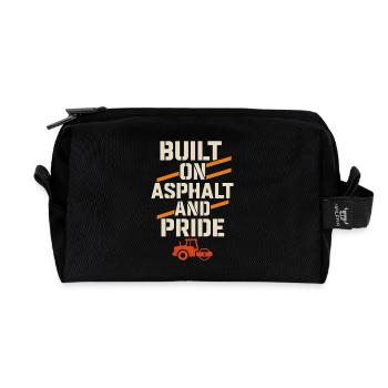 Road Construction Team Asphalt Concrete Team - Recycled Toiletry Zip Bag - black - Front