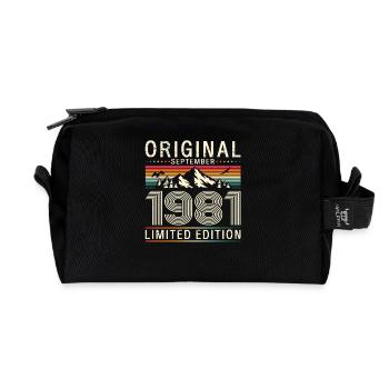 44. Geburtstag Original September Jahrgang 1981 - Recycelte Kulturtasche - Schwarz - Vorne