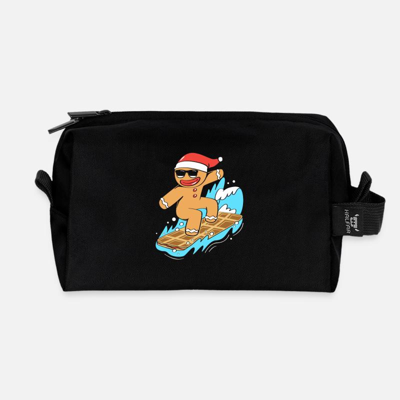 Lebkuchenmann Weihnachten Lebkuchen - Recycelte Kulturtasche - Schwarz