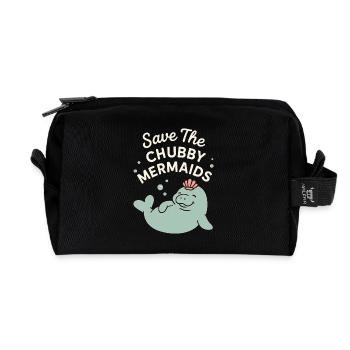 Lamantin passionné bœuf de mer amateur de salade d’amour - Trousse de toilette en tissu recyclé - noir - Devant