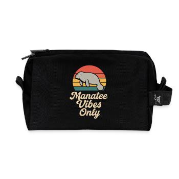 Lamantin passionné bœuf de mer amateur de salade d’amour - Trousse de toilette en tissu recyclé - noir - Devant