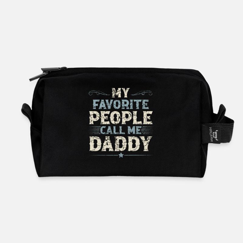 Papa Vater - Recycelte Kulturtasche - Schwarz