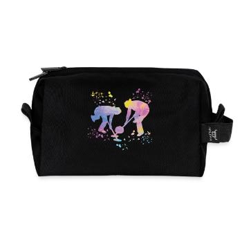 Curler Winter Sports Curling - Recycelte Kulturtasche - Schwarz - Vorne