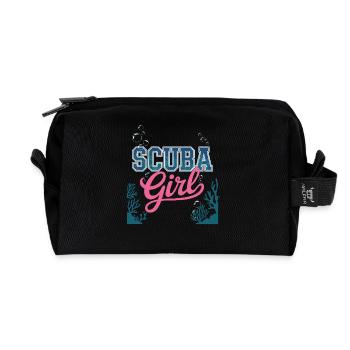 Scuba Girl Tauch-Design - Recycelte Kulturtasche - Schwarz - Vorne