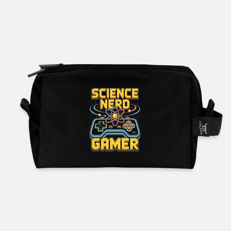 Science Nerd Gamer Atom Controller Wissenschaft - Recycelte Kulturtasche - Schwarz
