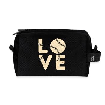 Liebe Baseball Vintage Geschenk - Recycelte Kulturtasche - Schwarz - Vorne