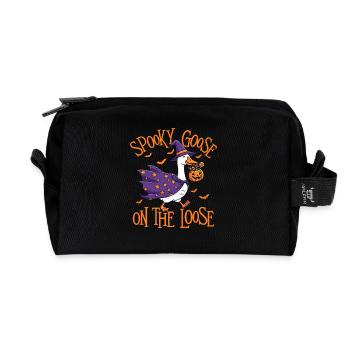 Spooky Goose On The Loose Halloween Humour - Trousse de toilette en tissu recyclé - noir - Devant