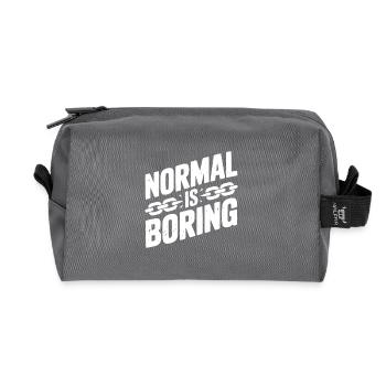 Normal ist langweilig - Recycelte Kulturtasche - Anthrazit - Vorne