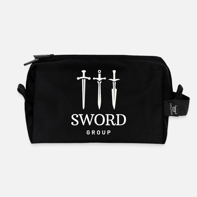 Sword_group - Recycled Toiletry Zip Bag - black