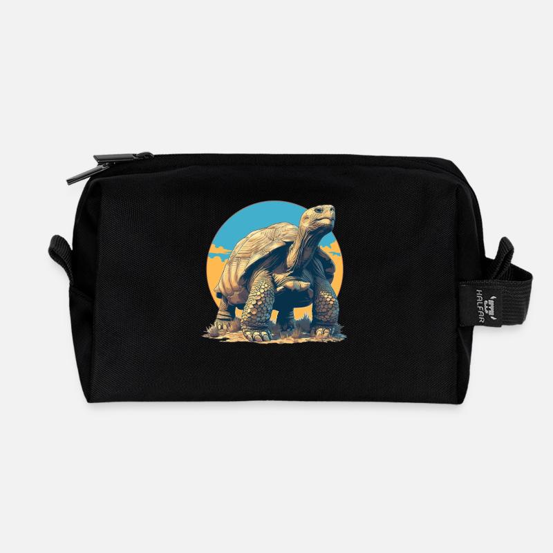 Tortoises Tortoise - Recycled Toiletry Zip Bag - black