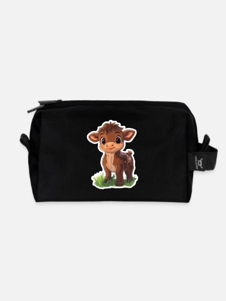 Kuh - Recycelte Kulturtasche - Schwarz