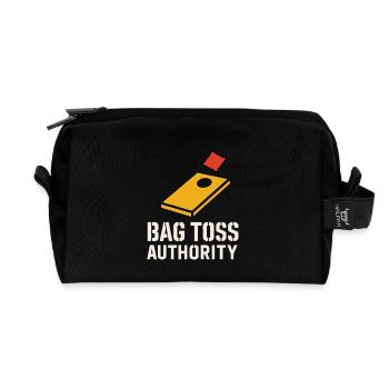 Cornhole Refere Official Referee - Recycled Toiletry Zip Bag - black - Front