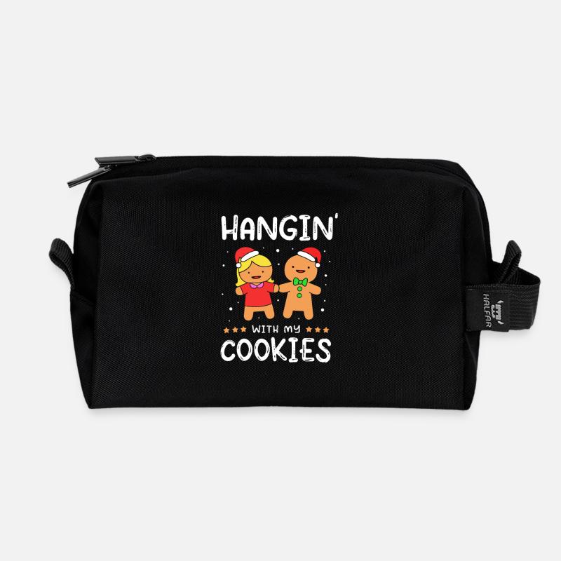 Lebkuchen Weihnachten Lebkuchenmann Gingerbread - Recycelte Kulturtasche - Schwarz