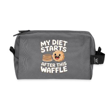 Gaufres diététiques Crêpes avec sirop Snack Restauration rapide - Trousse de toilette en tissu recyclé - anthracite - Devant
