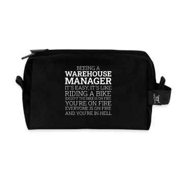 Warehouse Manager Riding A Bike - Recycelte Kulturtasche - Schwarz - Vorne