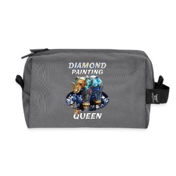 DIAMANTEN ELEFANT DIAMOND PAINTING QUEEN - Recycelte Kulturtasche - Anthrazit - Vorne