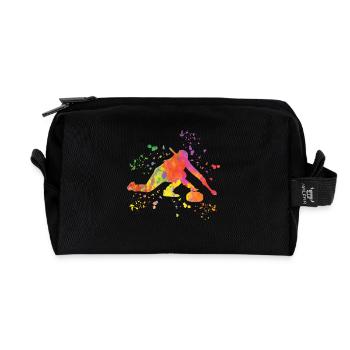 Curler Winter Sports Curling - Recycelte Kulturtasche - Schwarz - Vorne