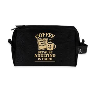 Le café parce que l’âge adulte est un design difficile - Trousse de toilette en tissu recyclé - noir - Devant