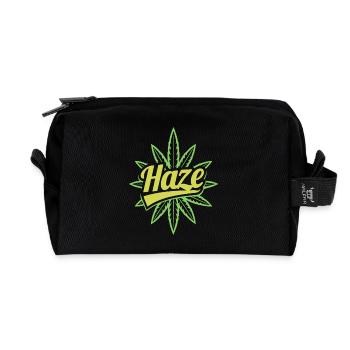 Haze Weed Leaf 420 Stoner Graphic - Recycled Toiletry Zip Bag - black - Front
