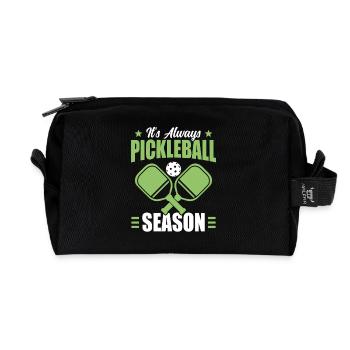 Tournoi de Pickleball Saison Paddleball - Trousse de toilette en tissu recyclé - noir - Devant