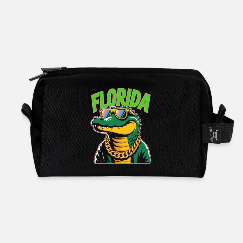 Florida Alligator - Recycelte Kulturtasche - Schwarz