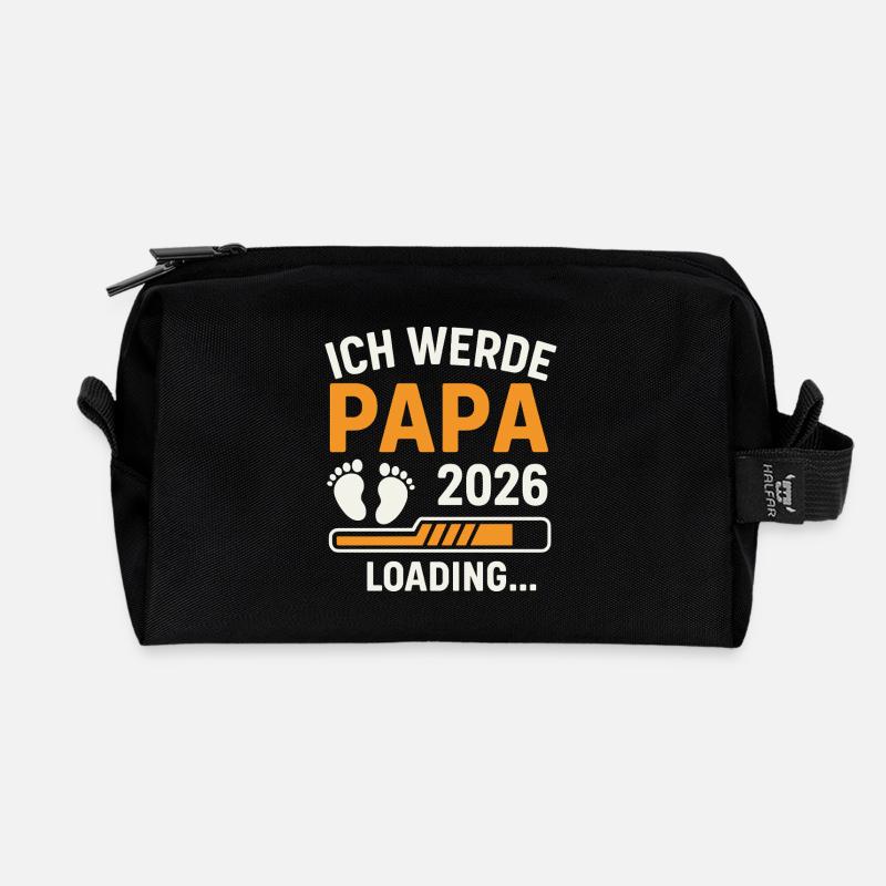 Werdender Vater ICH WERDE PAPA 2026 Lustig - Recycelte Kulturtasche - Schwarz