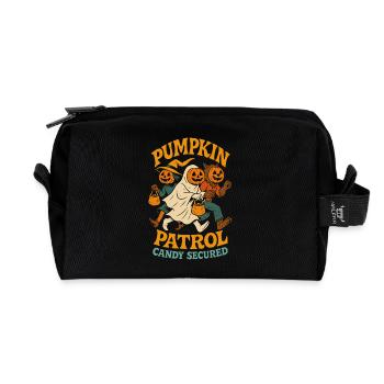 Pumpkin Patrol Candy Sécurisé Halloween Costume Fun - Trousse de toilette en tissu recyclé - noir - Devant