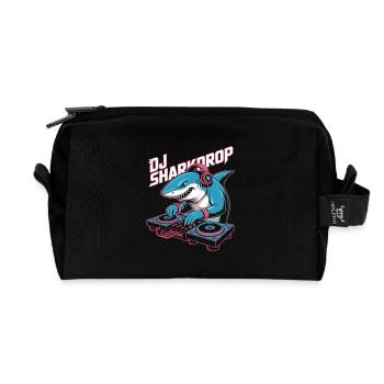 DJ Sharkdrop Hai DJ Turntable EDM Rave Club - Recycled Toiletry Zip Bag - black - Front