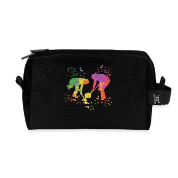 Curler Winter Sports Curling - Recycelte Kulturtasche - Schwarz - Vorne