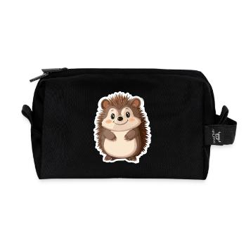 Igel - Recycelte Kulturtasche - Schwarz - Vorne