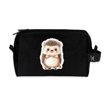 Igel - Recycelte Kulturtasche - Schwarz - Vorne