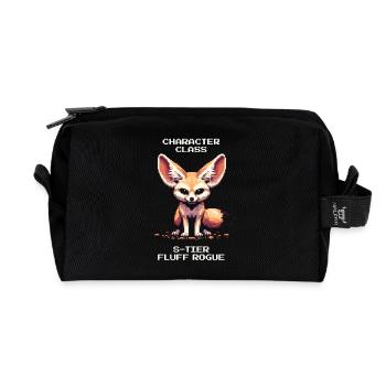Méchant Fluff de niveau S | Fennec, Jdr - Trousse de toilette en tissu recyclé - noir - Devant