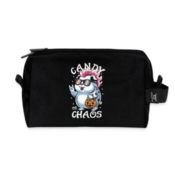 Chaotique Punk Cochon d’Inde Hamster d’Halloween - Trousse de toilette en tissu recyclé - noir - Devant