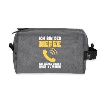 Family motif nephew - Recycled Toiletry Zip Bag - anthracite - Front