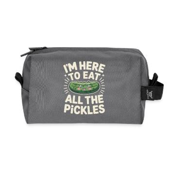 Concombres ici pour manger tous les cornichons - Trousse de toilette en tissu recyclé - anthracite - Devant