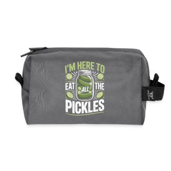 Concombres ici pour manger tous les cornichons - Trousse de toilette en tissu recyclé - anthracite - Devant