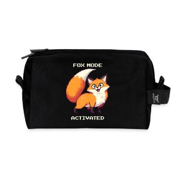 Fuchsmodus aktiviert | derpy Fuchs Humor - Recycelte Kulturtasche - Schwarz - Vorne