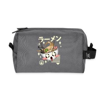 Kawaii Ramen Anime Shirt - Recycled Toiletry Zip Bag - anthracite - Front