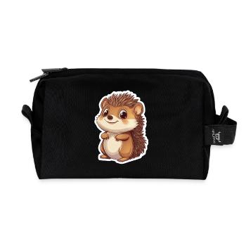 Igel - Recycelte Kulturtasche - Schwarz - Vorne