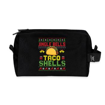 Jingle Bells Taco Shells Drôle de vacances - Trousse de toilette en tissu recyclé - noir - Devant