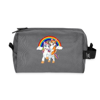 Chemise pour enfants Riche Licorne Arc-en-ciel - Trousse de toilette en tissu recyclé - anthracite - Devant