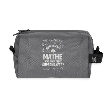 Math Superpowers – I Distinguish Math Teachers - Recycled Toiletry Zip Bag - anthracite - Front