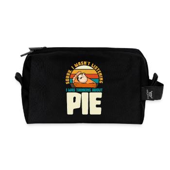 Pie Thinker Meme: I Think of Cake - Recycled Toiletry Zip Bag - black - Front