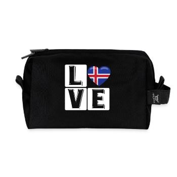 L Love Iceland Heart - Trousse de toilette en tissu recyclé - noir - Devant