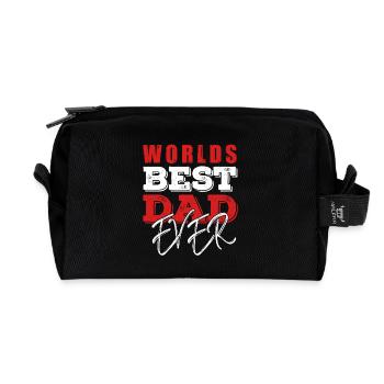Best Dad in the World Gifts Father Christmas - Recycled Toiletry Zip Bag - black - Front