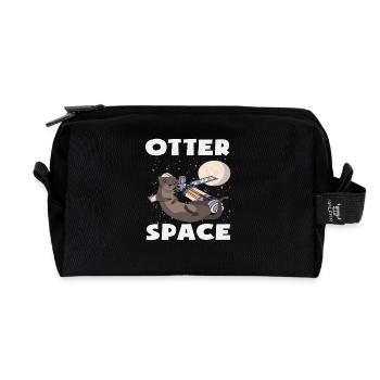 Seeotter Cartoon Raum Pun - Recycelte Kulturtasche - Schwarz - Vorne