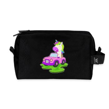 Einhorn Auto - Recycelte Kulturtasche - Schwarz - Vorne