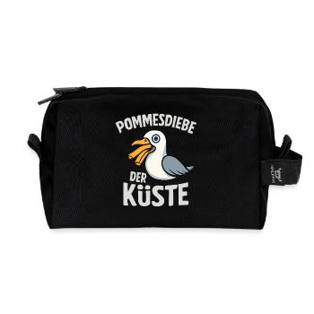 French Fry Thieves Coastal Pelican - Recycled Toiletry Zip Bag - black - Front