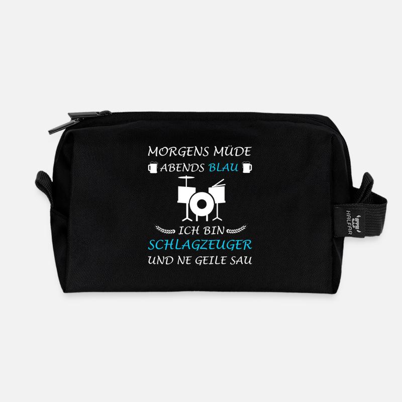 Schlagzeuger Musik Drums Schlagzeug Spruch - Recycelte Kulturtasche - Schwarz